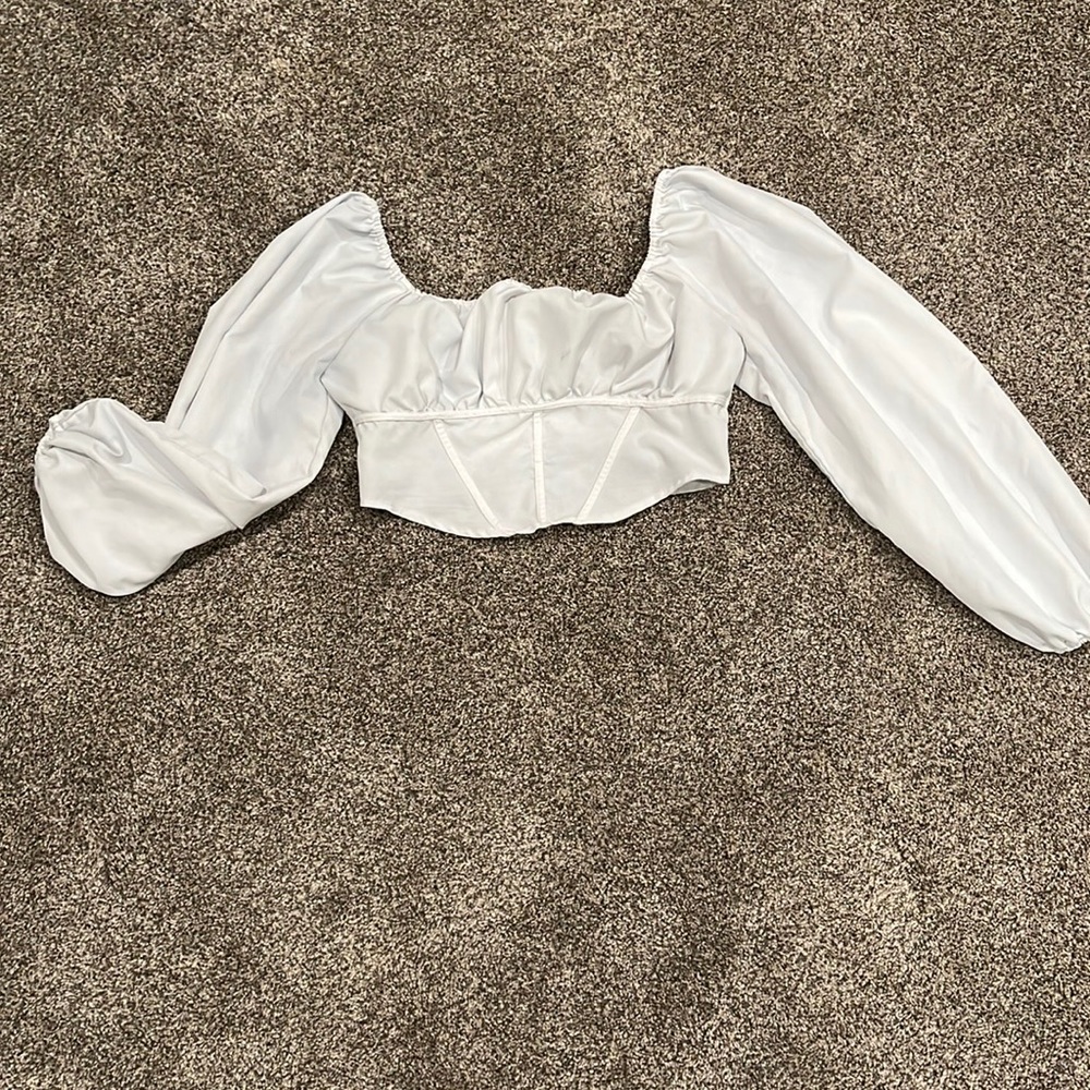 Corset puff sleeve top